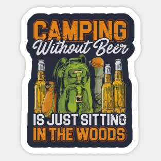 Camping Beer Outdoors Sticker